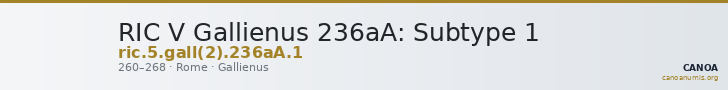 RIC V Gallienus 236aA: Subtype 1 — CANOA