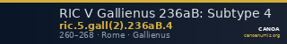 RIC V Gallienus 236aB: Subtype 4 — CANOA