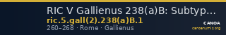 RIC V Gallienus 238(a)B: Subtype 1 — CANOA
