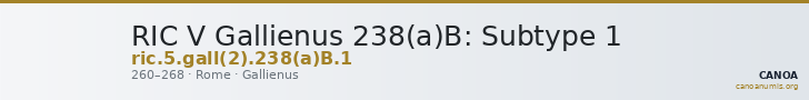 RIC V Gallienus 238(a)B: Subtype 1 — CANOA
