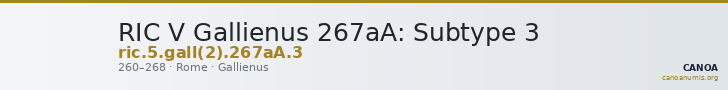 RIC V Gallienus 267aA: Subtype 3 — CANOA