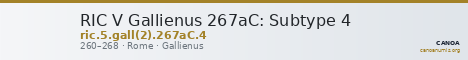 RIC V Gallienus 267aC: Subtype 4 — CANOA
