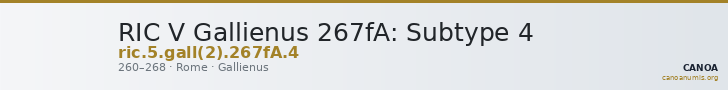 RIC V Gallienus 267fA: Subtype 4 — CANOA