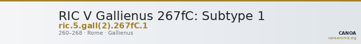 RIC V Gallienus 267fC: Subtype 1 — CANOA