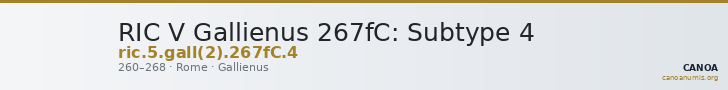 RIC V Gallienus 267fC: Subtype 4 — CANOA