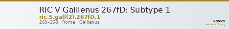 RIC V Gallienus 267fD: Subtype 1 — CANOA