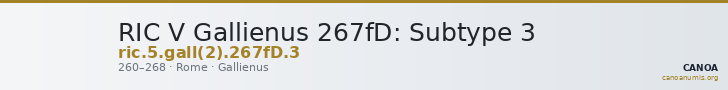 RIC V Gallienus 267fD: Subtype 3 — CANOA