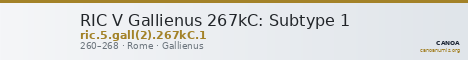 RIC V Gallienus 267kC: Subtype 1 — CANOA