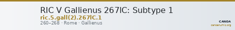 RIC V Gallienus 267lC: Subtype 1 — CANOA