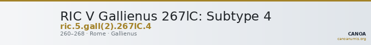 RIC V Gallienus 267lC: Subtype 4 — CANOA