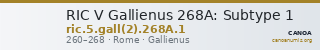 RIC V Gallienus 268A: Subtype 1 — CANOA