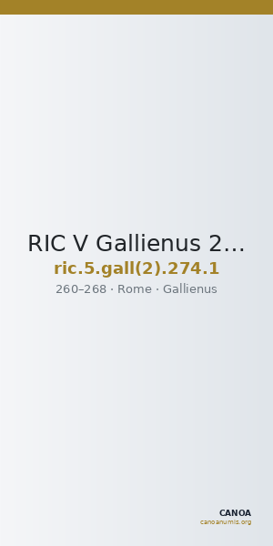 RIC V Gallienus 274: Subtype 1 — CANOA