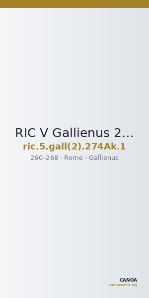 RIC V Gallienus 274Ak: Subtype 1 — CANOA