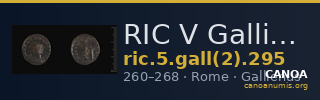 RIC V Gallienus 295 — CANOA