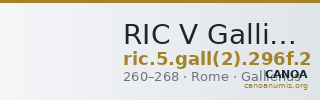 RIC V Gallienus 296f: Subtype 2 — CANOA