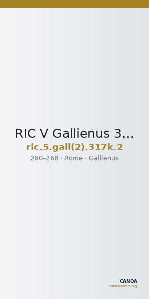 RIC V Gallienus 317k: Subtype 2 — CANOA