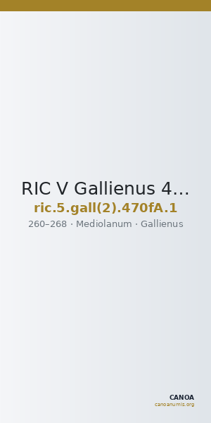 RIC V Gallienus 470fA: Subtype 1 — CANOA