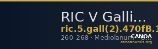 RIC V Gallienus 470fB: Subtype 1 — CANOA
