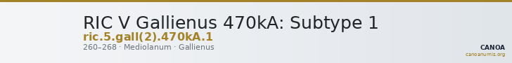 RIC V Gallienus 470kA: Subtype 1 — CANOA