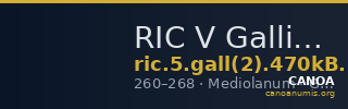 RIC V Gallienus 470kB: Subtype 1 — CANOA