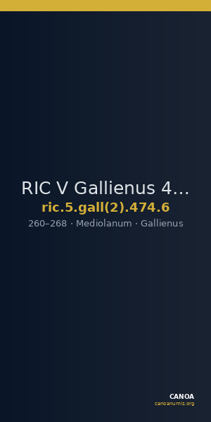 RIC V Gallienus 474: Subtype 6 — CANOA