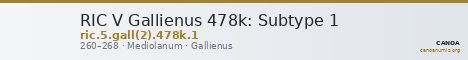 RIC V Gallienus 478k: Subtype 1 — CANOA