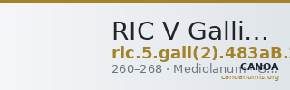 RIC V Gallienus 483aB: Subtype 2 — CANOA