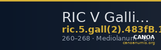 RIC V Gallienus 483fB: Subtype 1 — CANOA
