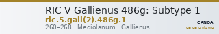 RIC V Gallienus 486g: Subtype 1 — CANOA