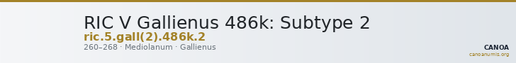 RIC V Gallienus 486k: Subtype 2 — CANOA