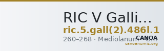 RIC V Gallienus 486l: Subtype 1 — CANOA