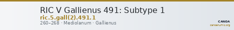 RIC V Gallienus 491: Subtype 1 — CANOA