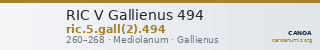 RIC V Gallienus 494 — CANOA
