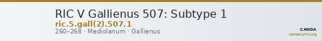 RIC V Gallienus 507: Subtype 1 — CANOA