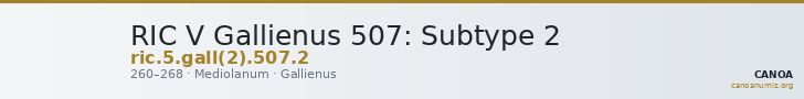 RIC V Gallienus 507: Subtype 2 — CANOA