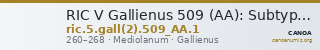 RIC V Gallienus 509 (AA): Subtype 1 — CANOA