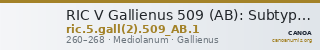 RIC V Gallienus 509 (AB): Subtype 1 — CANOA