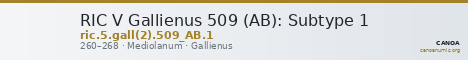 RIC V Gallienus 509 (AB): Subtype 1 — CANOA