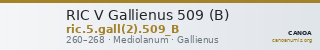RIC V Gallienus 509 (B) — CANOA