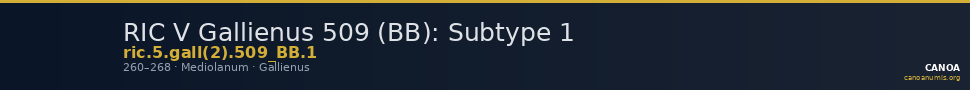 RIC V Gallienus 509 (BB): Subtype 1 — CANOA