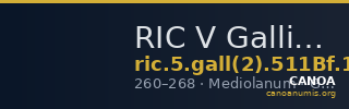 RIC V Gallienus 511Bf: Subtype 1 — CANOA