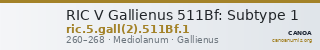 RIC V Gallienus 511Bf: Subtype 1 — CANOA