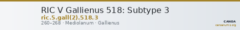 RIC V Gallienus 518: Subtype 3 — CANOA