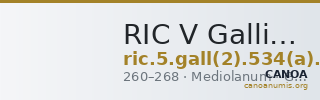RIC V Gallienus 534(a): Subtype 1 — CANOA