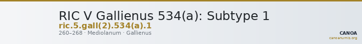 RIC V Gallienus 534(a): Subtype 1 — CANOA