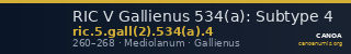 RIC V Gallienus 534(a): Subtype 4 — CANOA