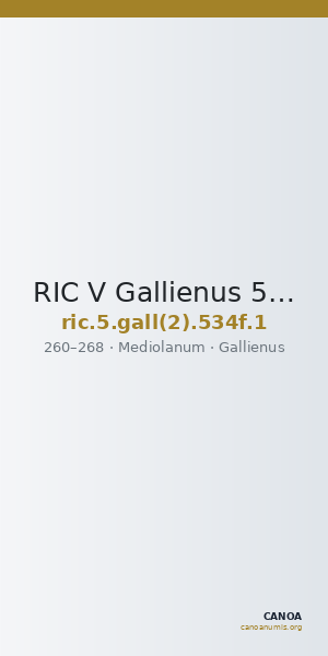 RIC V Gallienus 534f: Subtype 1 — CANOA
