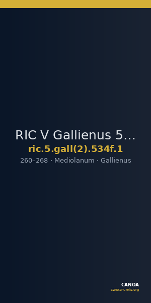 RIC V Gallienus 534f: Subtype 1 — CANOA