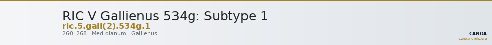 RIC V Gallienus 534g: Subtype 1 — CANOA