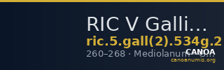 RIC V Gallienus 534g: Subtype 2 — CANOA